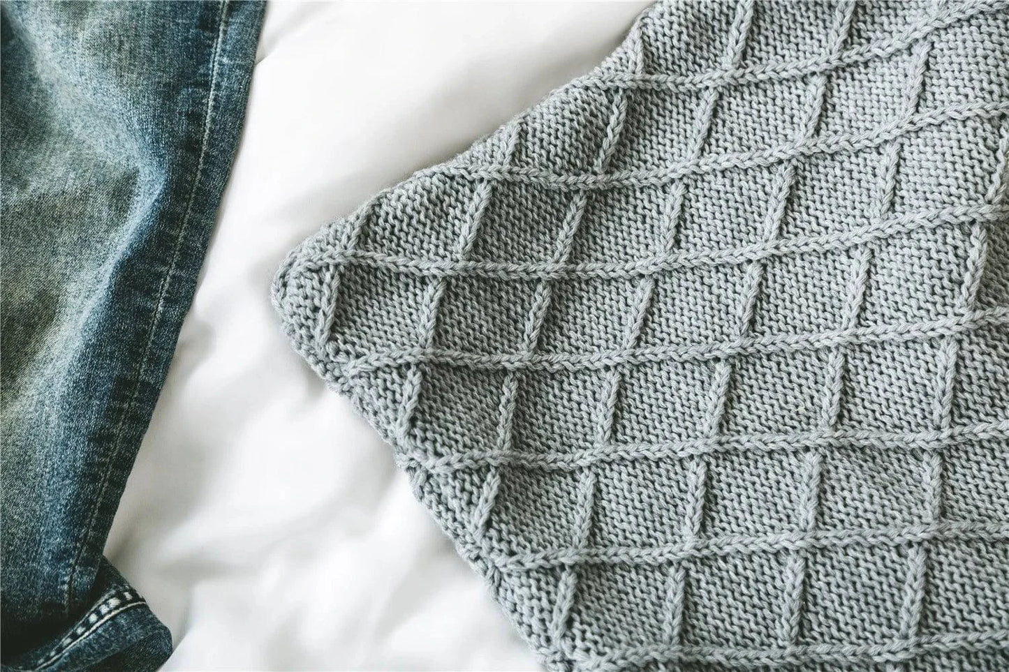 Grey Knitted Pattern Decorative Cushion Covers - STripleB