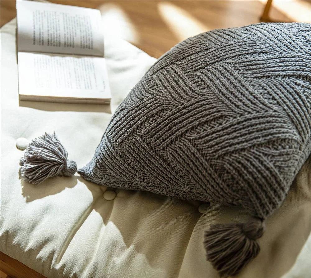 Chenille Handmade Tassel Sofa Cushion Covers - STripleB
