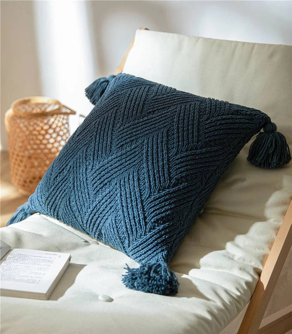Chenille Handmade Tassel Sofa Cushion Covers - STripleB
