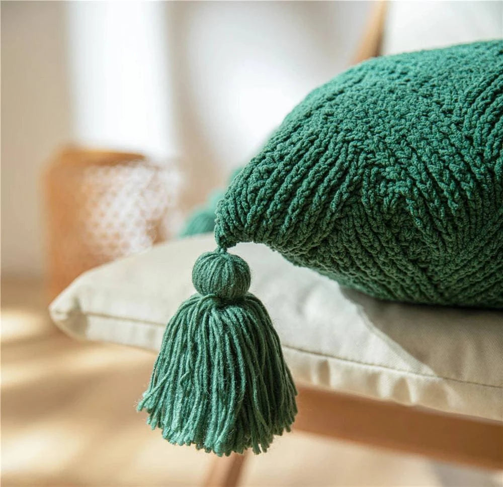 Chenille Handmade Tassel Sofa Cushion Covers - STripleB