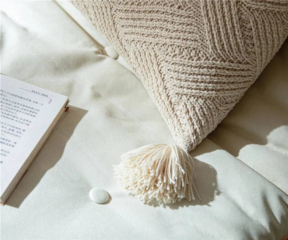 Chenille Handmade Tassel Sofa Cushion Covers - STripleB
