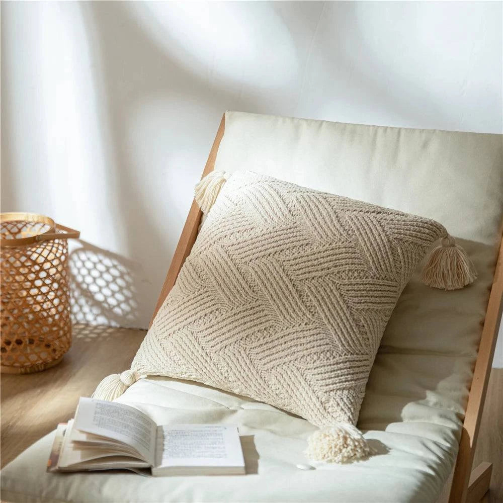 Chenille Handmade Tassel Sofa Cushion Covers - STripleB