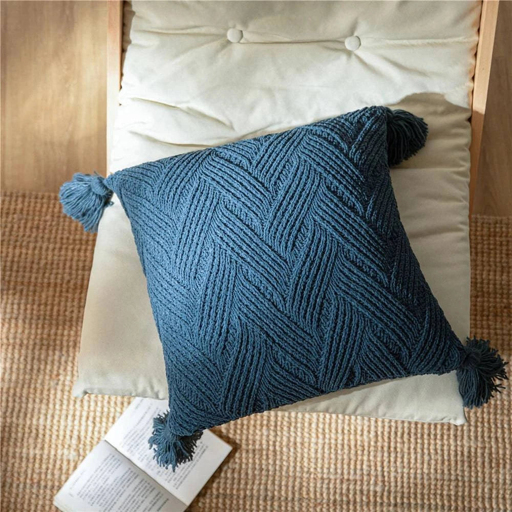 Chenille Handmade Tassel Sofa Cushion Covers - STripleB