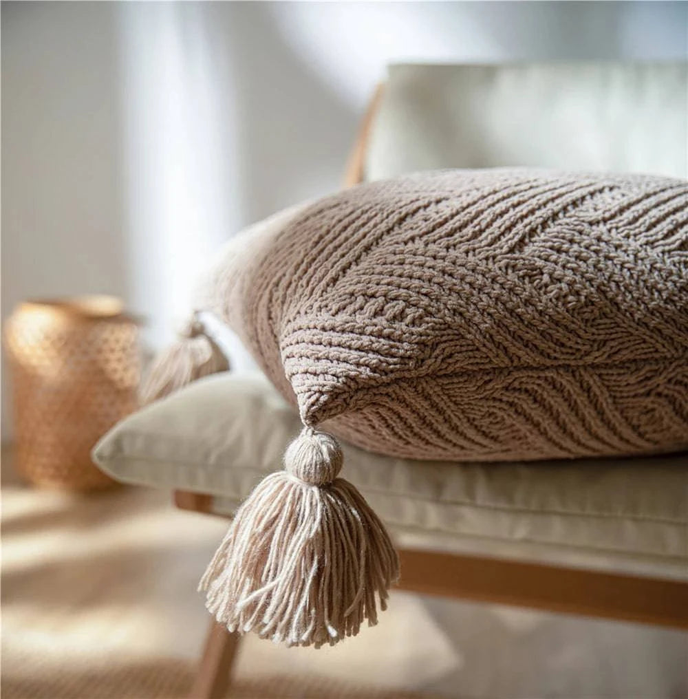 Chenille Handmade Tassel Sofa Cushion Covers - STripleB