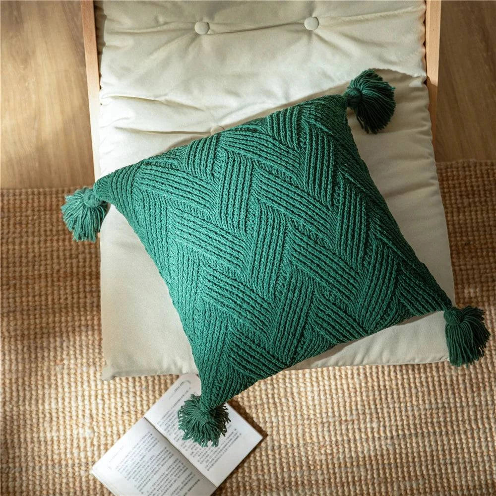 Chenille Handmade Tassel Sofa Cushion Covers - STripleB