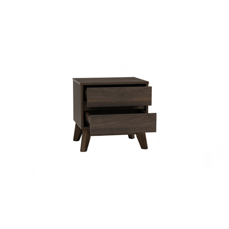 Hirado Bedside Table - Cocoa - open drawers view - STripleB