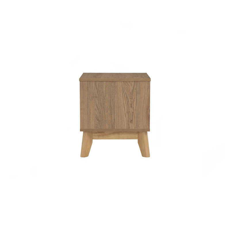 Hirado Bedside Table - Natural - side view - STripleB