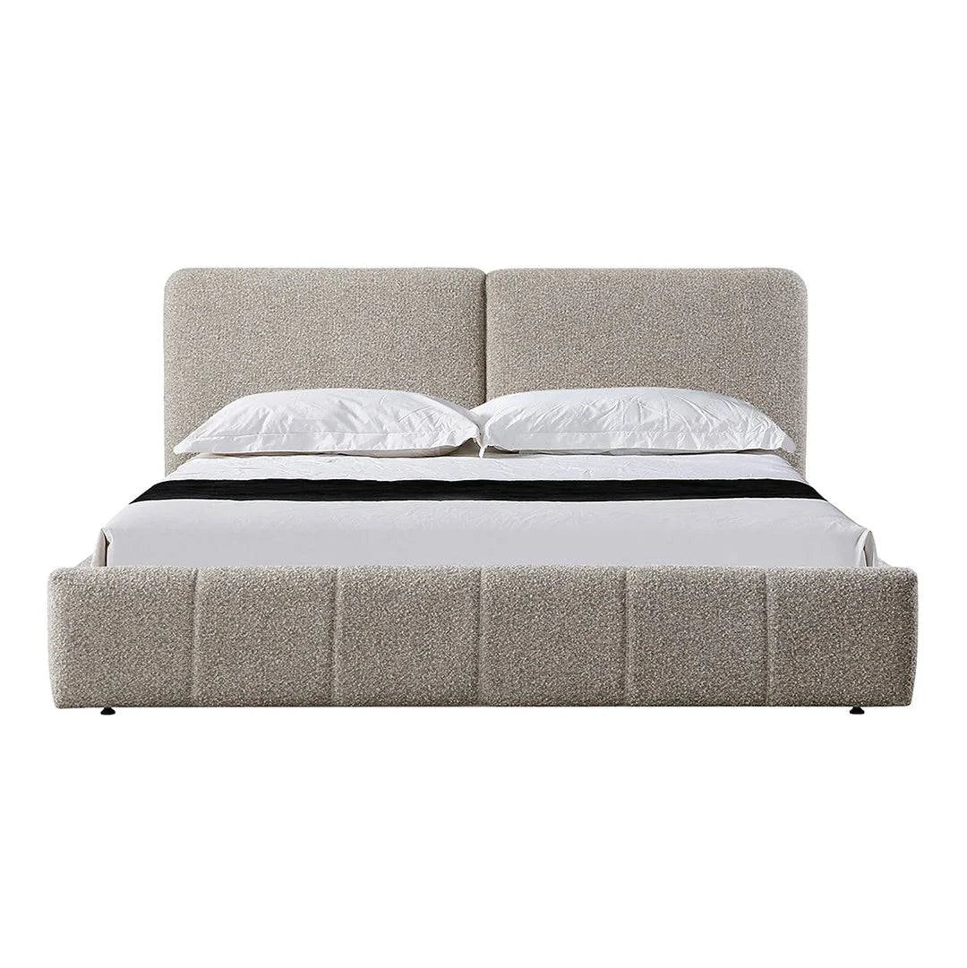King Bed Frame - Olive Brown Boucle - STripleB