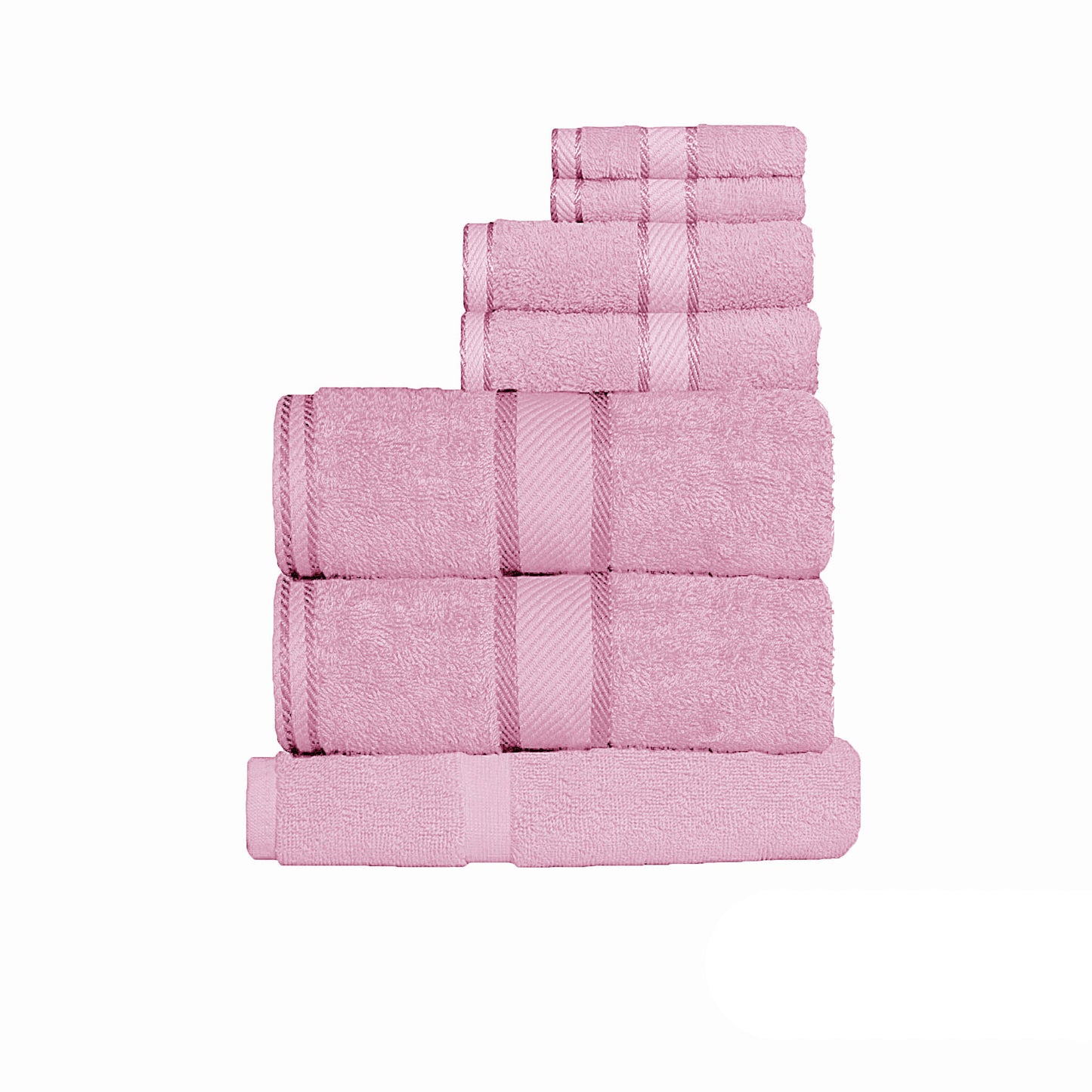 Kingtex 550gsm Cotton - 7 Pce Towel Set - Rose - STripleB