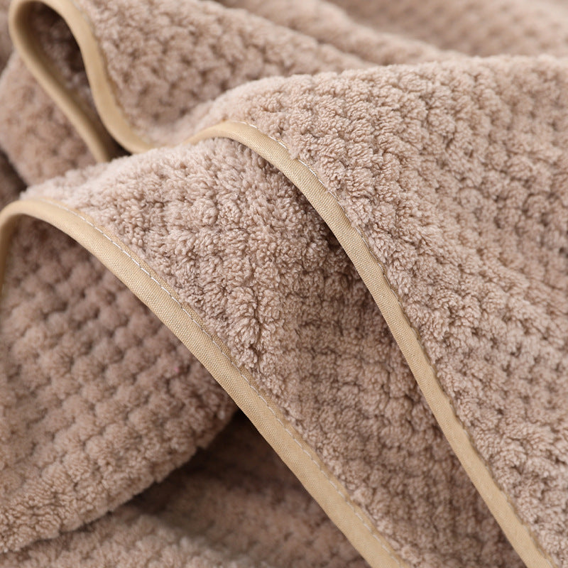 Light Brown Luxury White Bath Towel and Hand Towel Set - Ultra Soft and Absorbent - STripleB