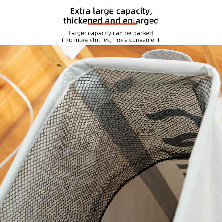 Light Grey - Rolling Laundry Basket with Wheels - 42L - STripleB