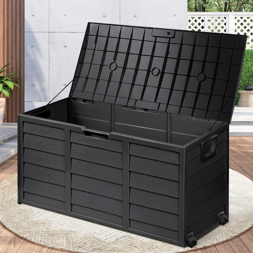 Lockable Outdoor Storage Box 290L Black - STripleB