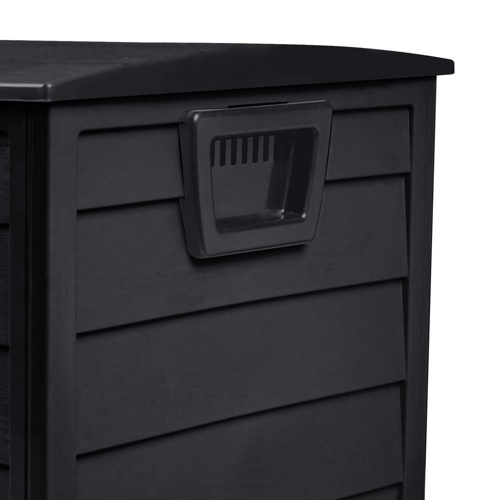Lockable Outdoor Storage Box 290L Black - STripleB