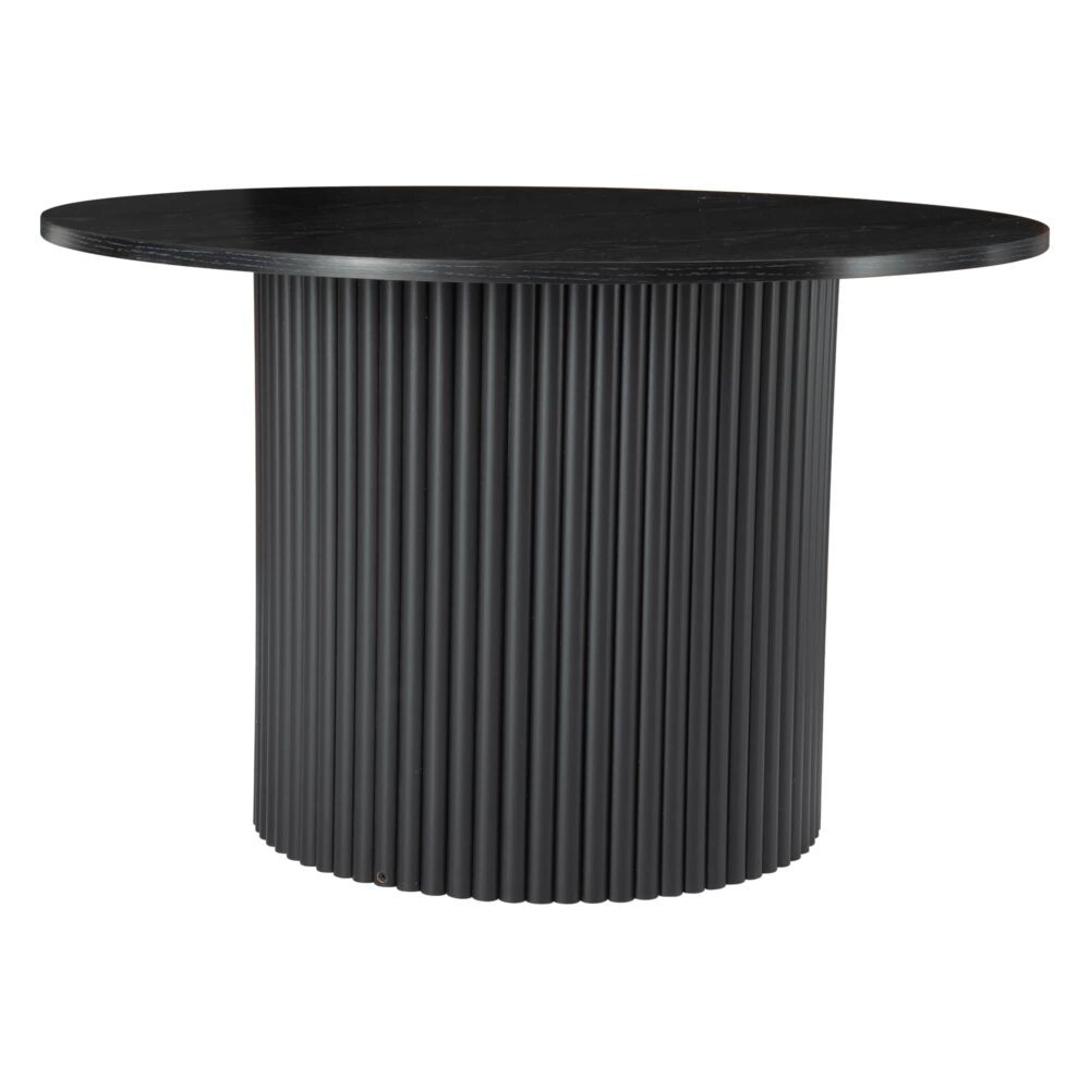 Luxe Black Ribbed Texture Wooden Coffee Table - STripleB
