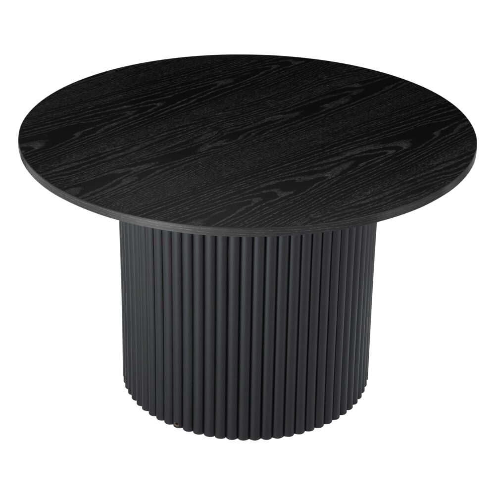 Luxe Black Ribbed Texture Wooden Coffee Table - STripleB