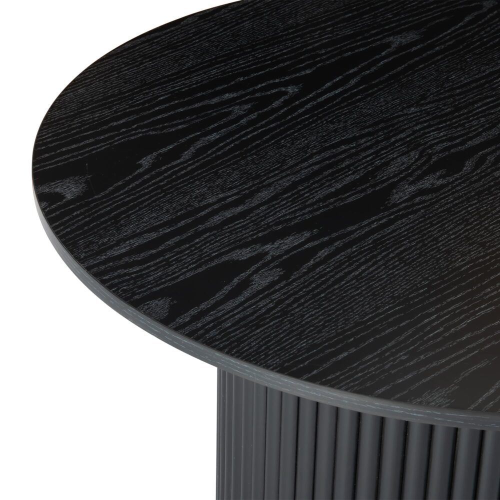 Luxe Black Ribbed Texture Wooden Coffee Table - STripleB