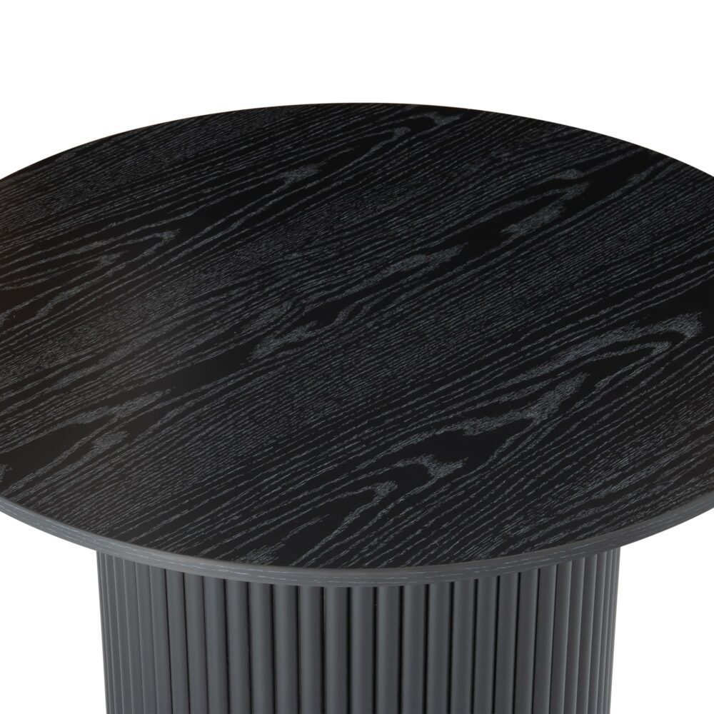 Luxe Black Ribbed Texture Wooden Coffee Table - STripleB