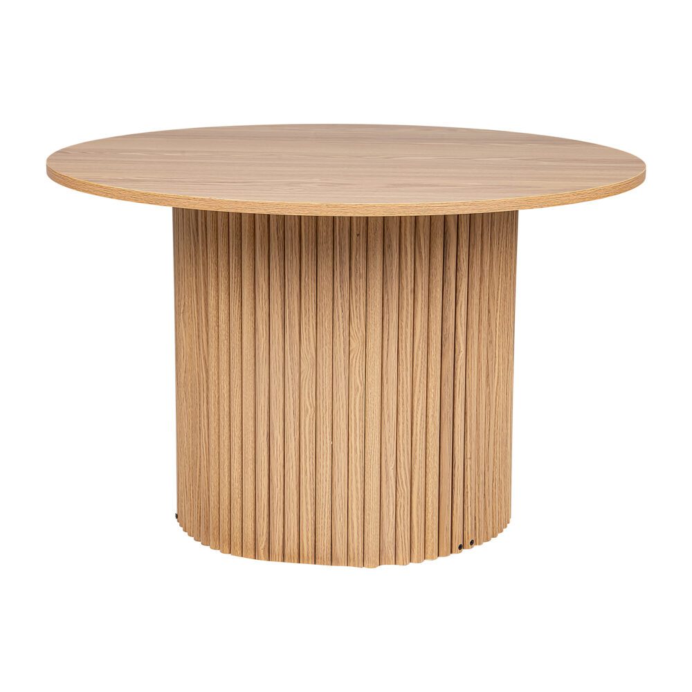 Luxe Ribbed Round Coffee Table Wooden - STripleB