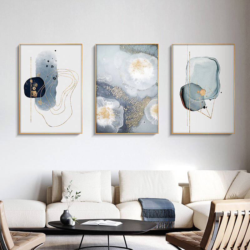 Marbled Light Grey 3 Sets Gold Frame Canvas- 40cmx60cm - STripleB