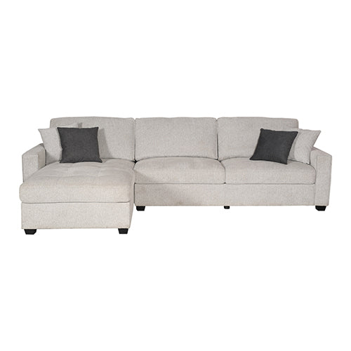 Milano Corner Sofa Chaise Polyester Fabric Multilayer Two Pillows Attached Individual Pocket Spring - STripleB
