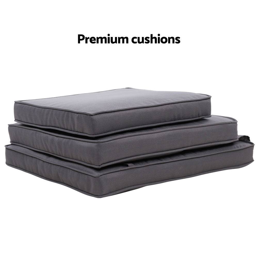 5PC Recliner Outdoor Furniture Adjustable - Black - STripleB