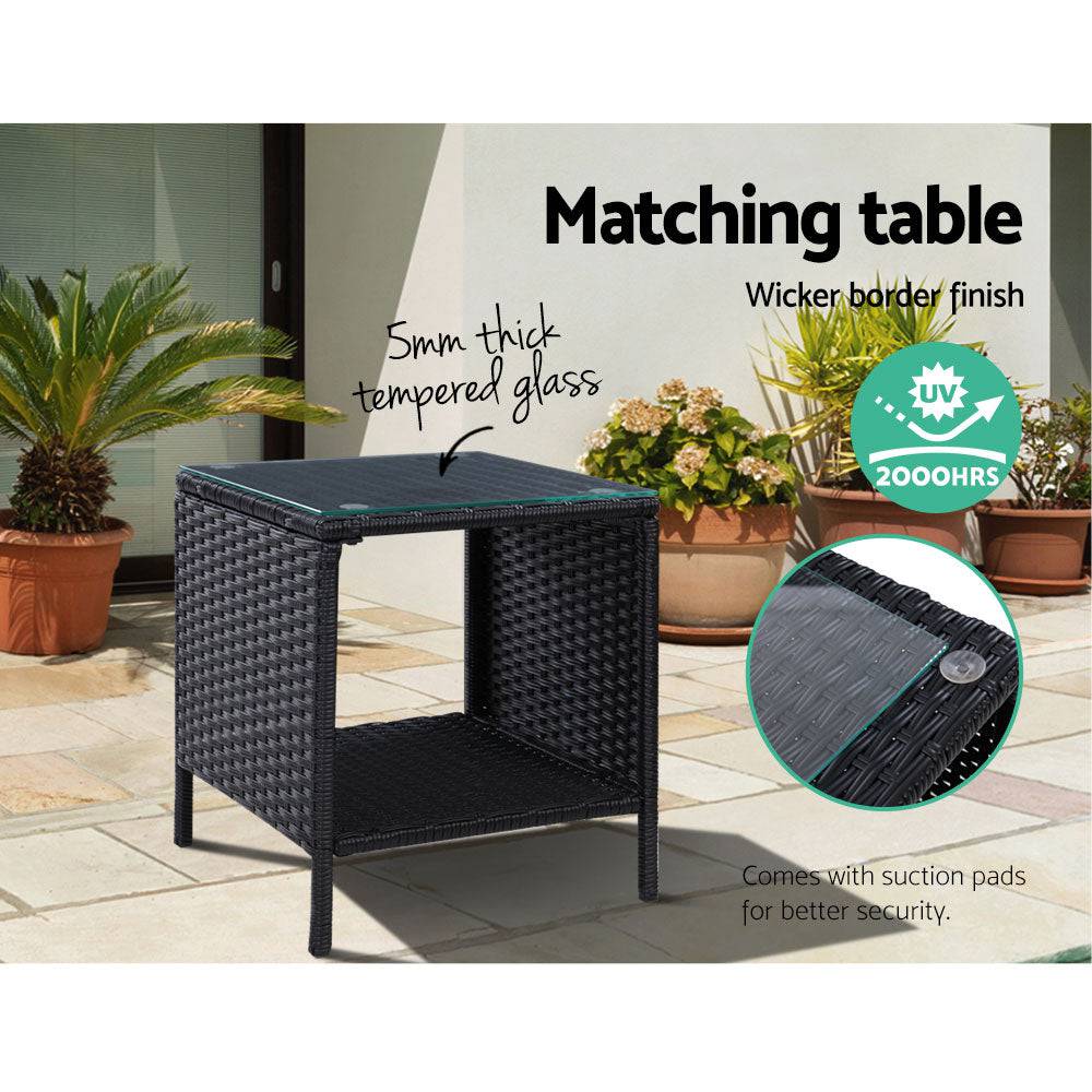5PC Recliner Outdoor Furniture Adjustable - Black - STripleB