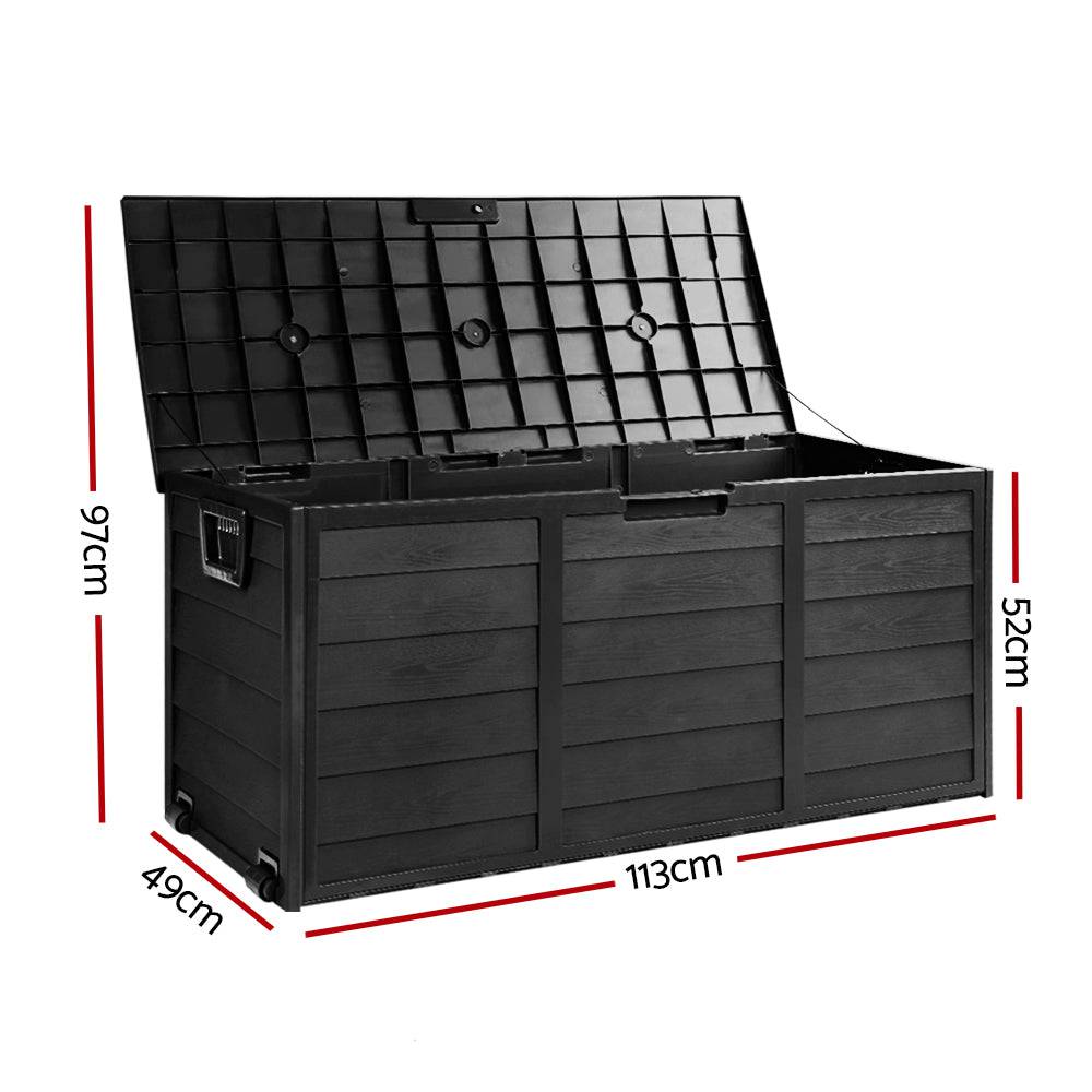 Outdoor Storage Box 290L - Black - STripleB