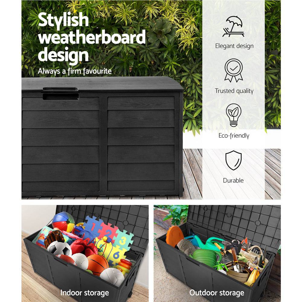 Outdoor Storage Box 290L - Black - STripleB