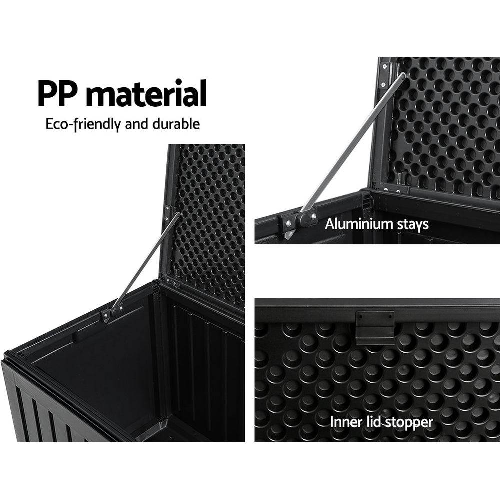 Outdoor Storage Box 270L Container - Black - STripleB