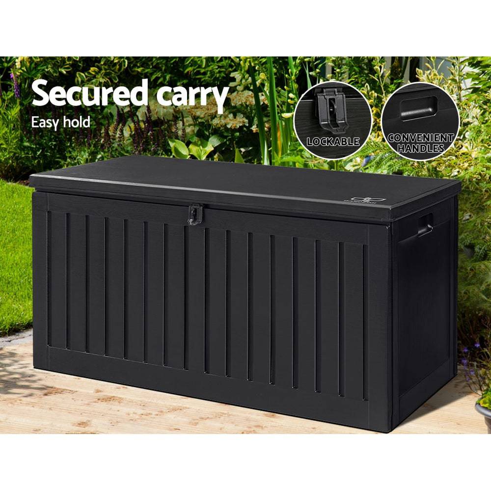 Outdoor Storage Box 270L Container - Black - STripleB