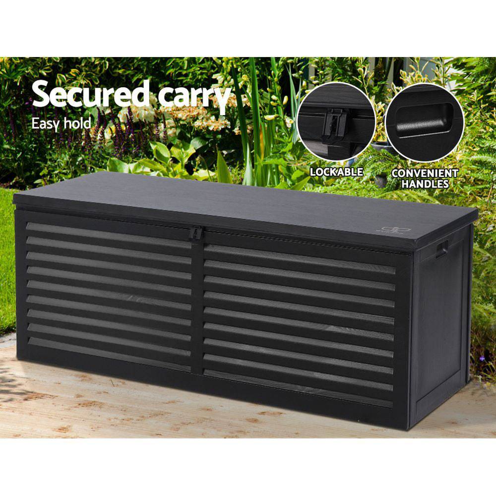 Outdoor Storage Box 390L - Black - STripleB