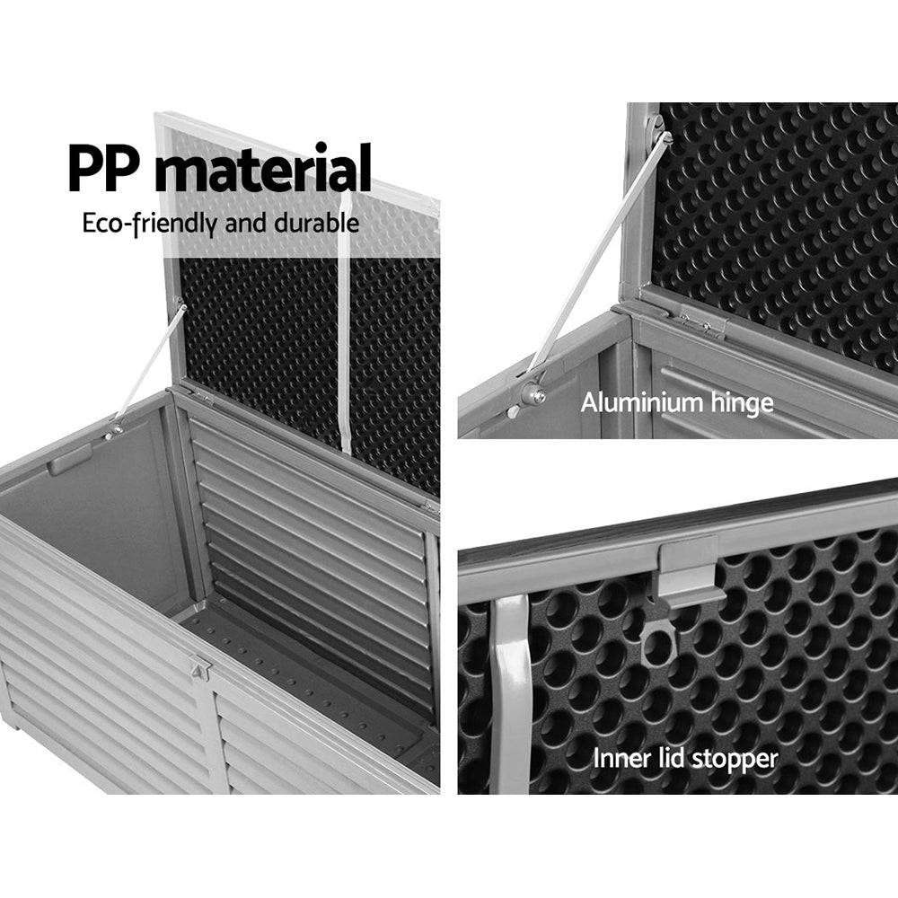 Outdoor Storage Box 390L Container - Grey / Black - STripleB