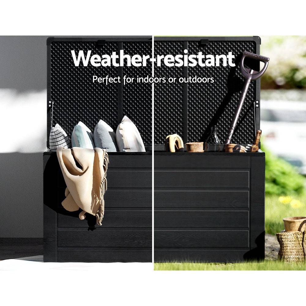 Outdoor Storage Box 680L Container - Black - STripleB