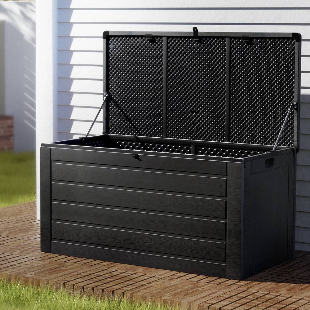 Outdoor Storage Box 680L Container - Black - STripleB