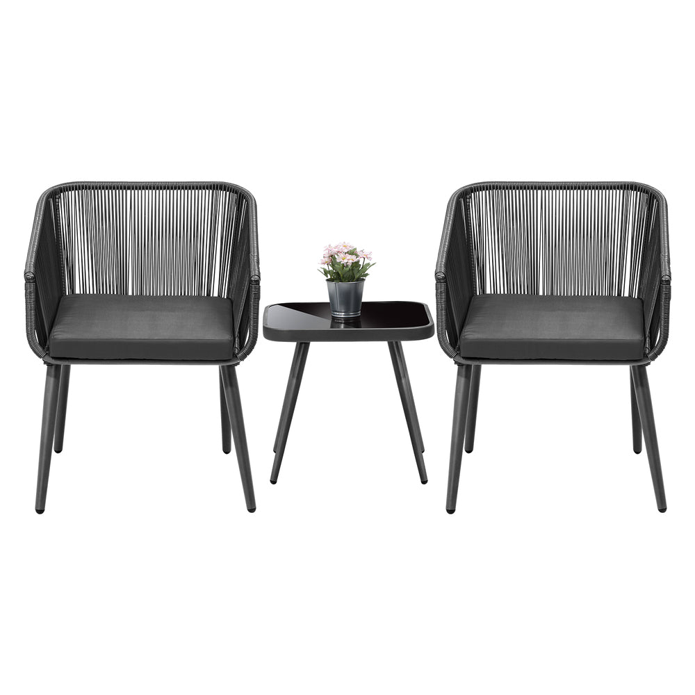 Outdoor Furniture Set with Chairs and Side Table 3pcs - STripleB