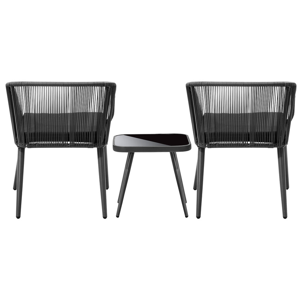 Outdoor Furniture Set with Chairs and Side Table 3pcs - STripleB