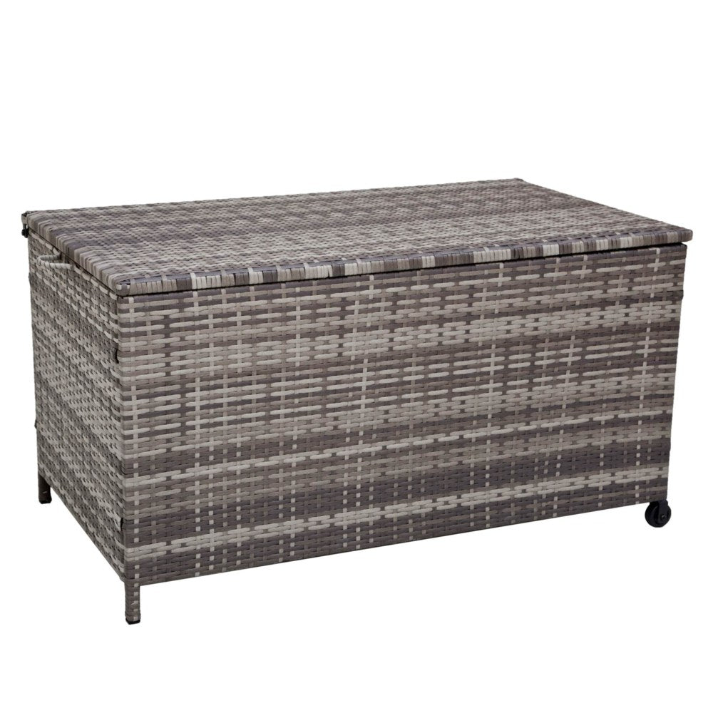 Outdoor PE Wicker Storage Box Garden 320L - Grey - STripleB
