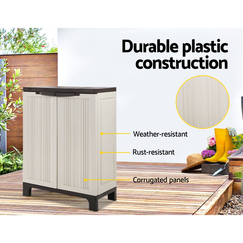 Outdoor Storage Cabinet Box - 92cm - Beige - STripleB