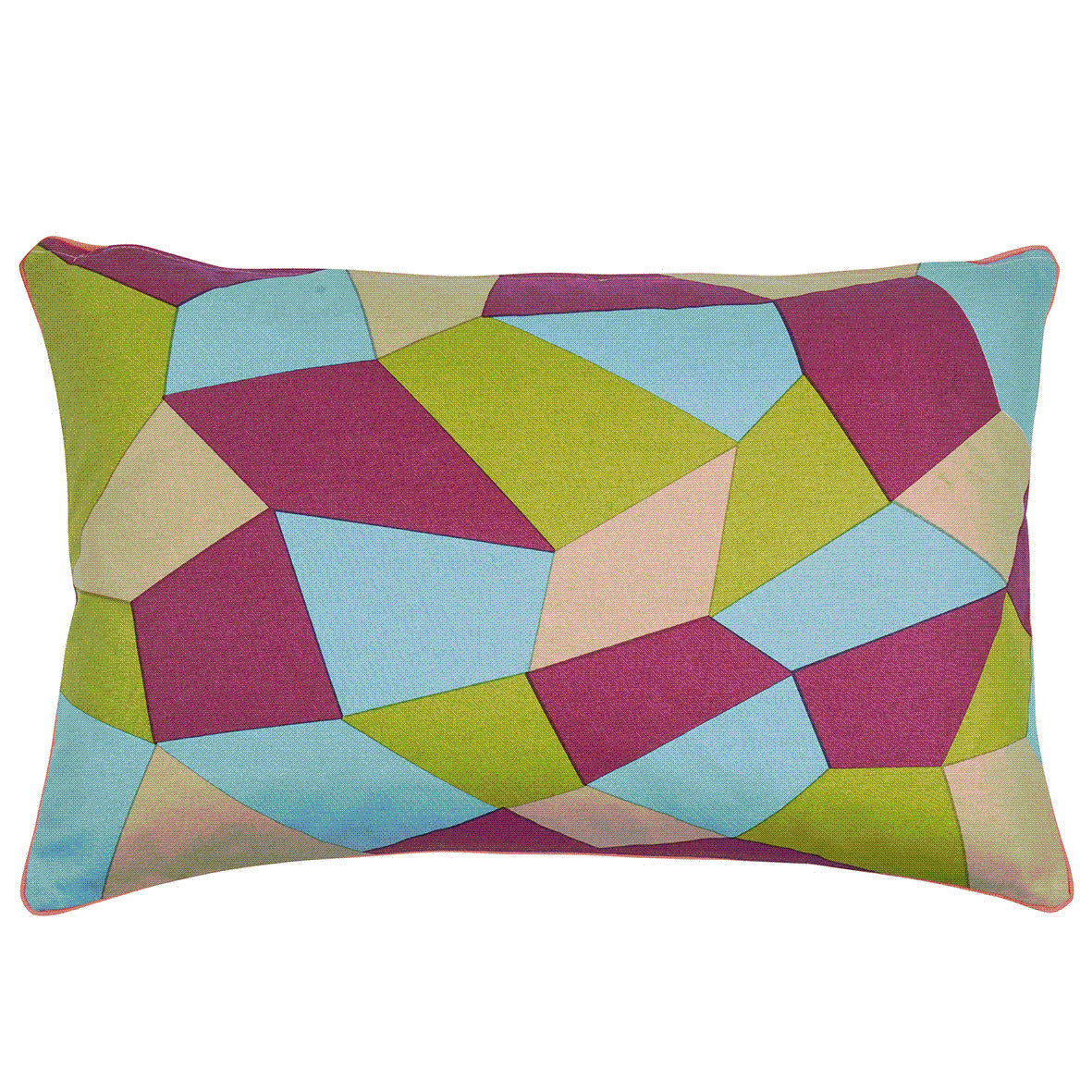 Pack of 4 - Geo Green Geometric Design Rectangle Cushion Covers - 40x60cm - STripleB