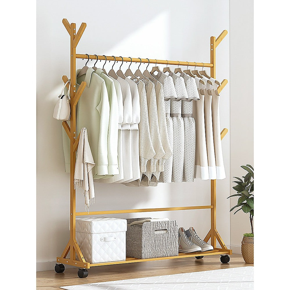 Portable Clothes Rack - Bamboo - STripleB