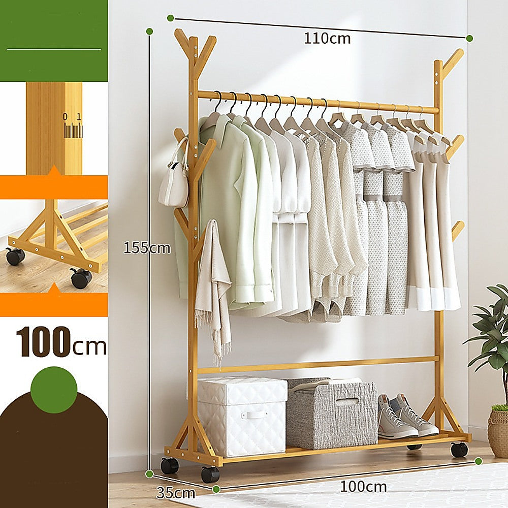 Portable Clothes Rack - Bamboo - STripleB