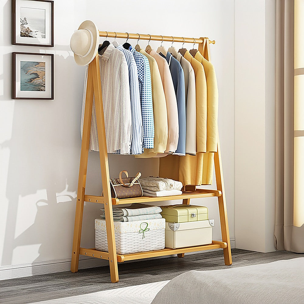 Portable Clothes Rack - Bamboo - STripleB