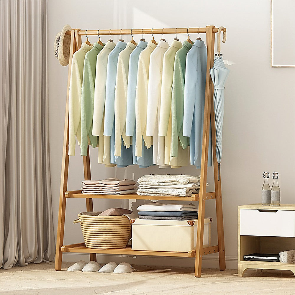 Portable Clothes Rack - Bamboo - STripleB
