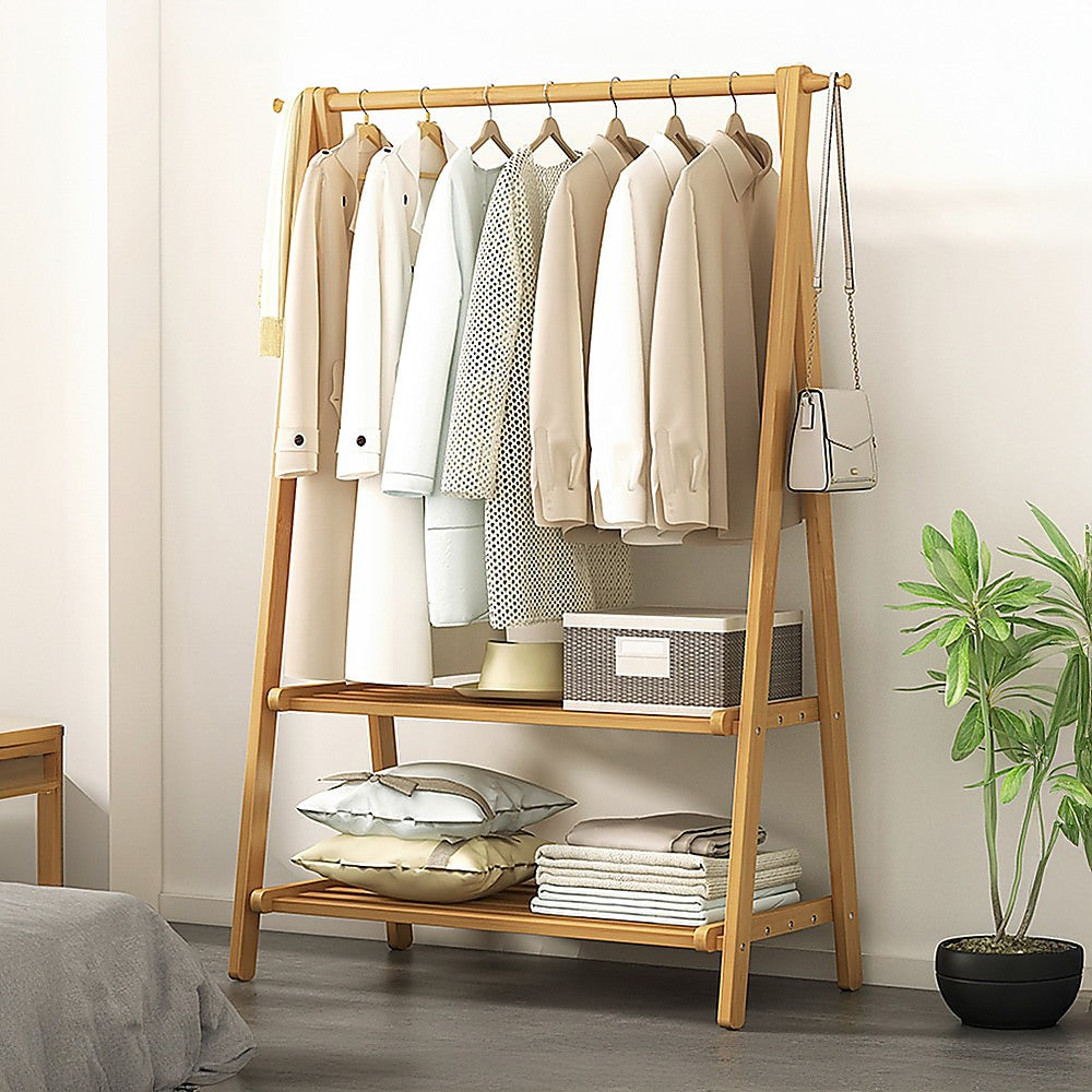 Portable Clothes Rack - Bamboo - STripleB