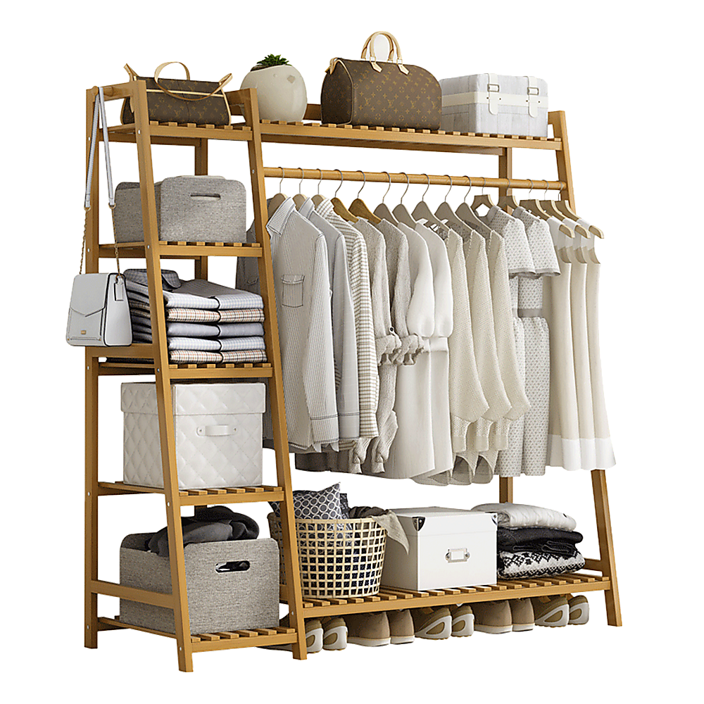 Portable Clothes Rack Coat - Bamboo - STripleB