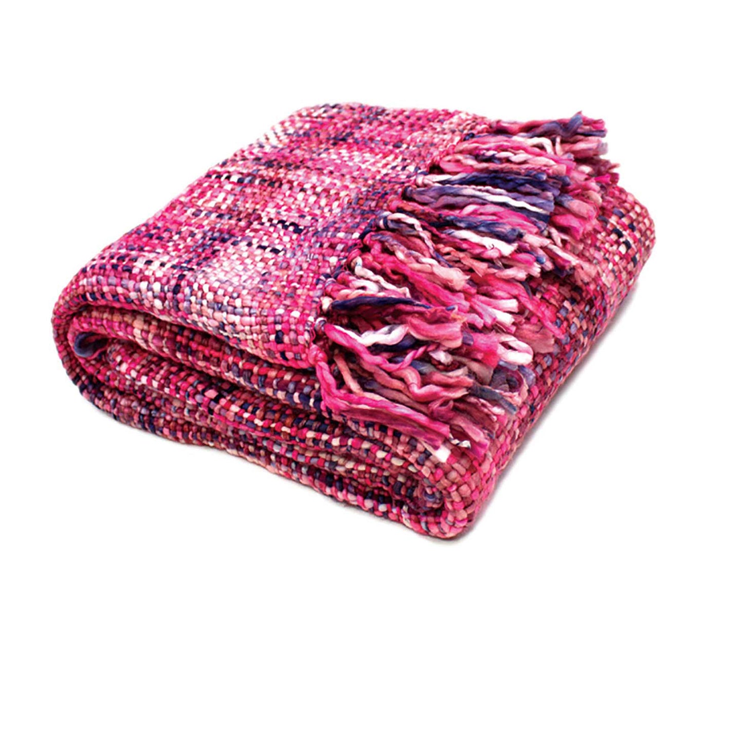 Rans Oslo Knitted Weave Throw 127x152cm - Barbie Doll - STripleB