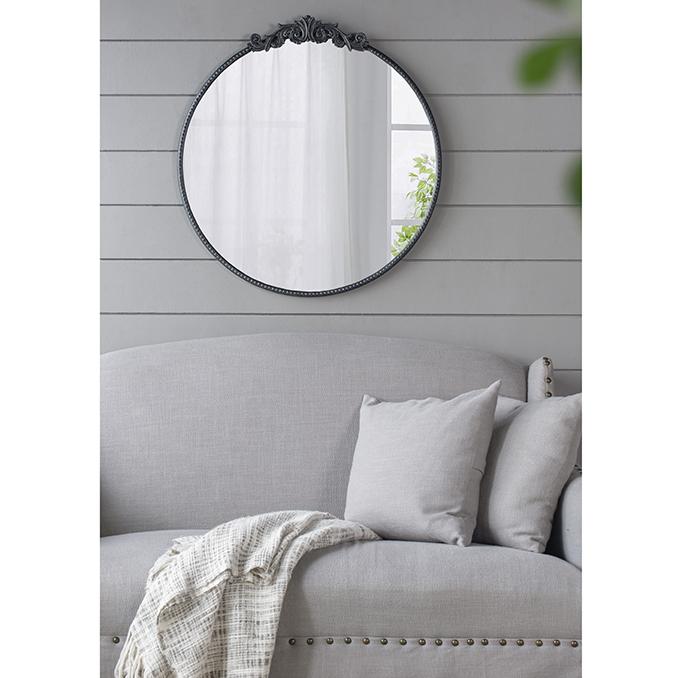 Round Ornate Mettalic Wall Mirror - STripleB