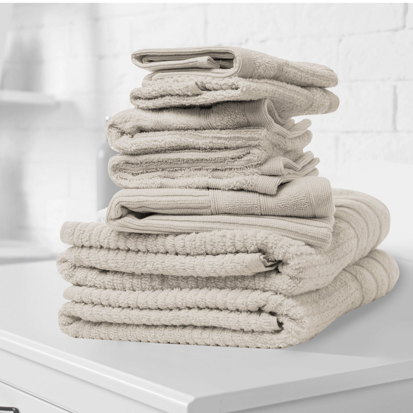 Royal Comfort Eden Egyptian Cotton 600GSM 8 Piece Luxury Bath Towels Set - Beige - STripleB