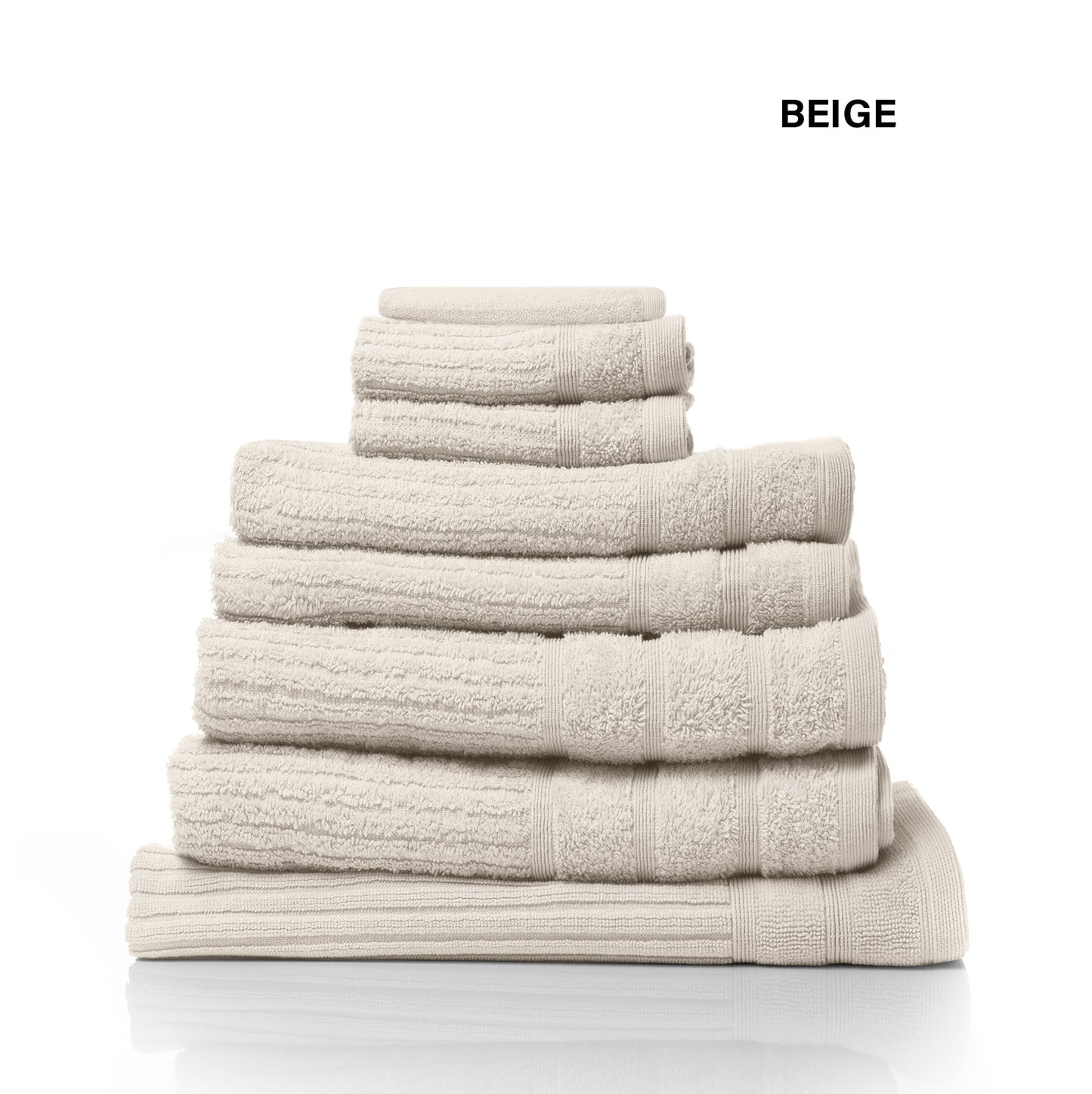 Royal Comfort Eden Egyptian Cotton 600GSM 8 Piece Luxury Bath Towels Set - Beige - STripleB
