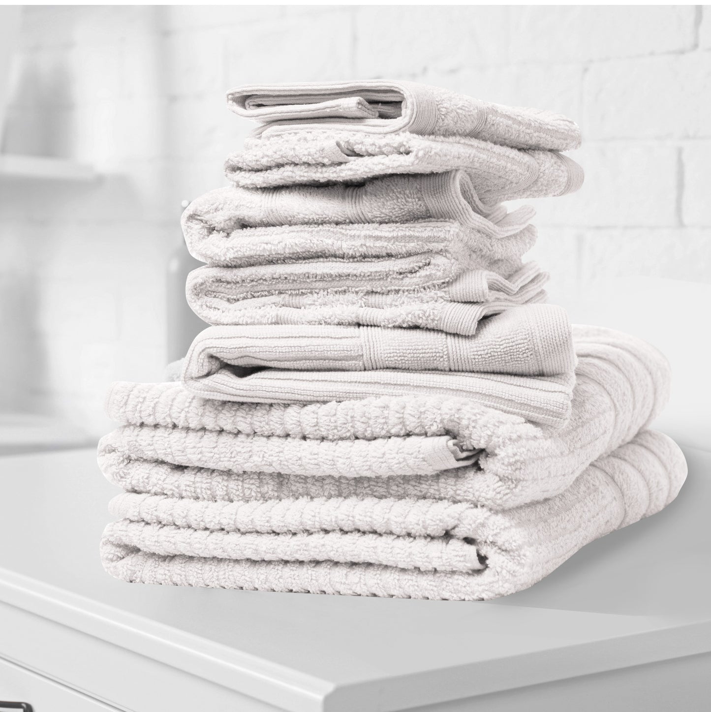 Royal Comfort Eden Egyptian Cotton 600GSM 8 Piece Luxury Bath Towels Set - White - STripleB